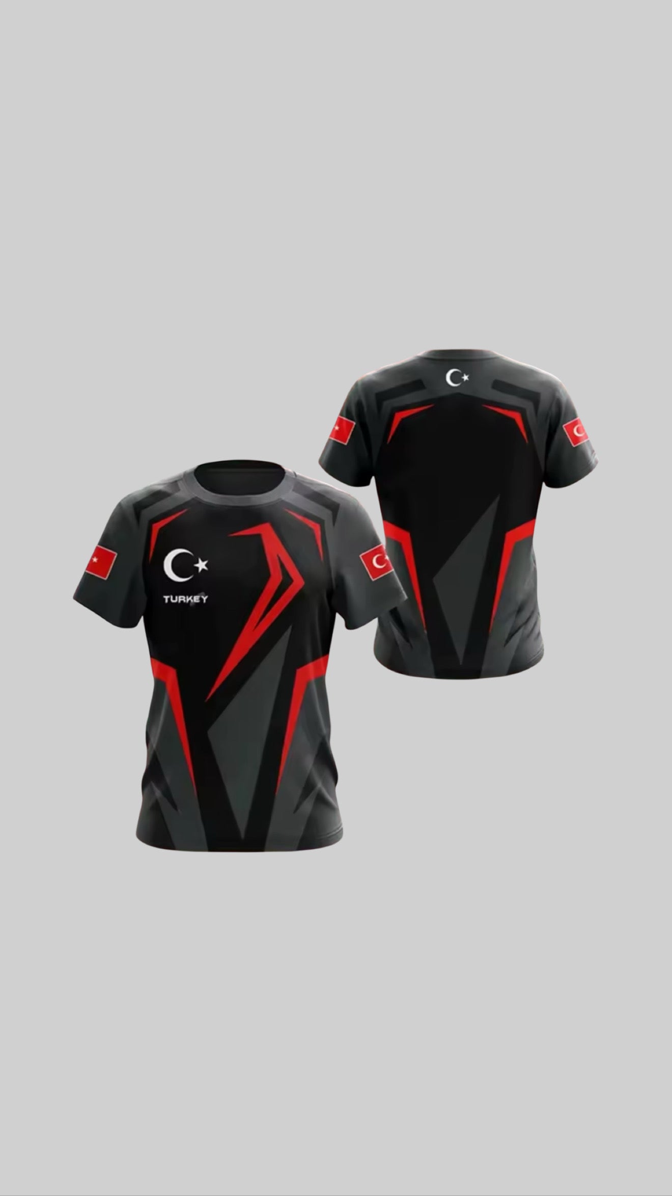 T-shirt Turquie Noir & Rouge – Design Sport Premium